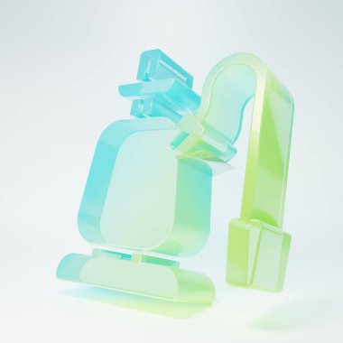 Frosted glass Hookah icon isolated on white background. Minimalism concept. 3D render illustration.