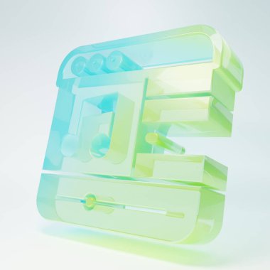 Frosted glass Music player icon isolated on white background. Portable music device. Minimalism concept. 3D render illustration.