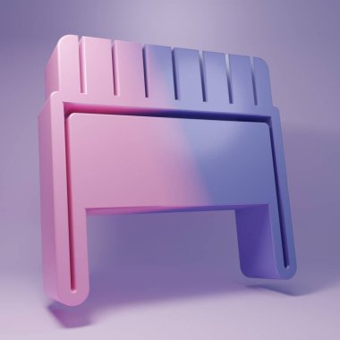 Purple Football goal icon isolated on purple background. Minimalism concept. 3D render illustration.