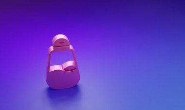 Pink Salt icon isolated on purple-blue background. Cooking spices. Minimalism concept. 3D render illustration.