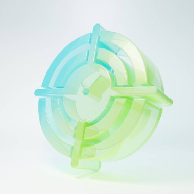 Frosted glass Time Management icon isolated on white background. Clock and gear sign. Productivity symbol. Minimalism concept. 3D render illustration.