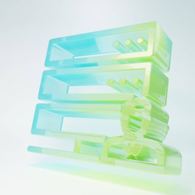 Frosted glass Customer care server icon isolated on white background. Tech support concept with male operator. Call center sign. Minimalism concept. 3D render illustration.