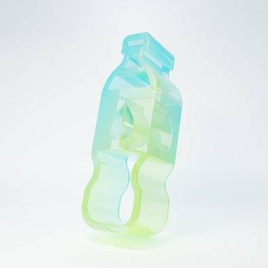 Frosted glass Bottle of water icon isolated on white background. Soda aqua drink sign. Minimalism concept. 3D render illustration.