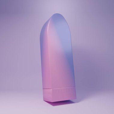 Purple Dildo vibrator for sex games icon isolated on purple background. Sex toy for adult. Vaginal exercise machines for intimate. Minimalism concept. 3D render illustration.