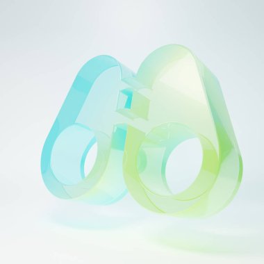 Frosted glass Binoculars icon isolated on white background. Find software sign. Spy equipment symbol. Minimalism concept. 3D render illustration.