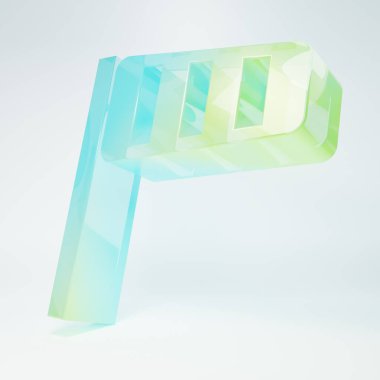 Frosted glass Cone meteorology windsock wind vane icon isolated on white background. Windsock indicate the direction and strength of the wind. Minimalism concept. 3D render illustration.