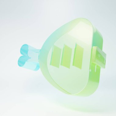 Frosted glass Chicken leg icon isolated on white background. Chicken drumstick. Minimalism concept. 3D render illustration.