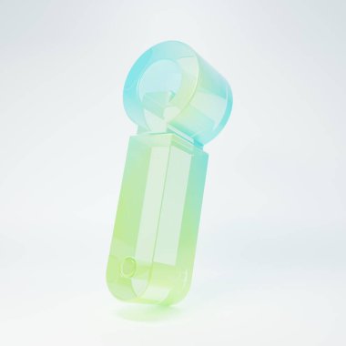 Frosted glass Bottle opener icon isolated on white background. Minimalism concept. 3D render illustration.