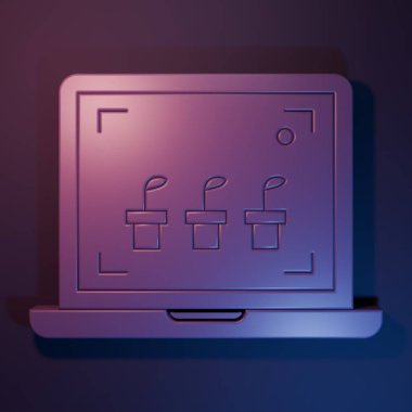 Purple Smart farming technology - farm automation system icon isolated on purple-blue background. Minimalism concept. 3D render illustration.