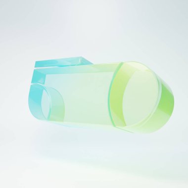 Frosted glass Sport socks icon isolated on white background. Minimalism concept. 3D render illustration.