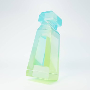 Frosted glass Cream or lotion cosmetic tube icon isolated on white background. Body care products for men. Minimalism concept. 3D render illustration.