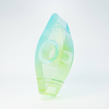 Frosted glass Kayak and paddle icon isolated on white background. Kayak and canoe for fishing and tourism. Outdoor activities. Minimalism concept. 3D render illustration.