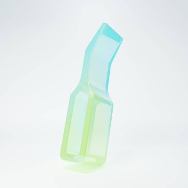 Frosted glass Dental explorer scaler for teeth icon isolated on white background. Minimalism concept. 3D render illustration.