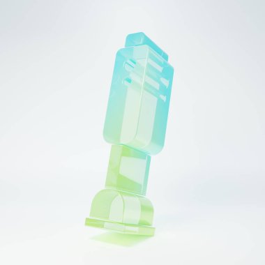 Frosted glass Blender icon isolated on white background. Kitchen electric stationary blender with bowl. Cooking smoothies, cocktail or juice. Minimalism concept. 3D render illustration.