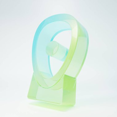 Frosted glass Boxing training paws icon isolated on white background. Minimalism concept. 3D render illustration.