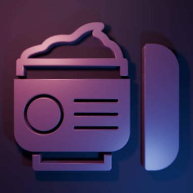 Purple Cream or lotion cosmetic tube icon isolated on purple-blue background. Body care products for woman. Minimalism concept. 3D render illustration.