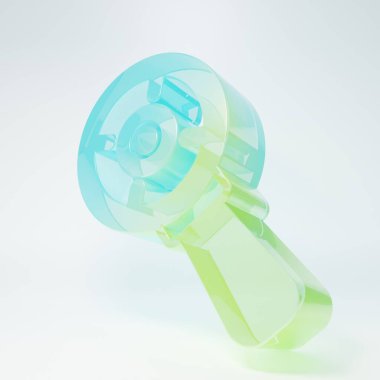 Frosted glass Target financial goal concept with magnifying glass icon isolated on white background. Symbolic goals achievement, success. Minimalism concept. 3D render illustration.