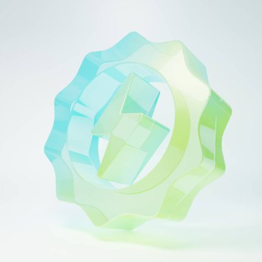 Frosted glass Lightning bolt icon isolated on white background. Flash sign. Charge flash icon. Thunder bolt. Lighting strike. Minimalism concept. 3D render illustration.