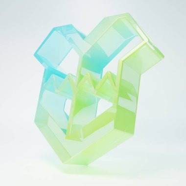 Frosted glass Traditional mexican poncho clothing icon isolated on white background. Minimalism concept. 3D render illustration.