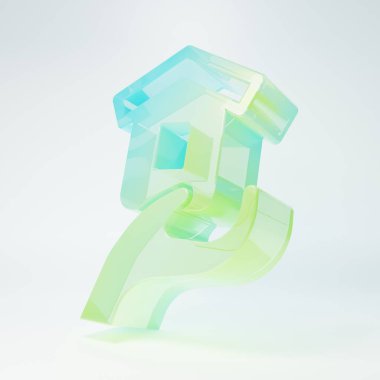 Frosted glass Shelter for homeless icon isolated on white background. Emergency housing, temporary residence for people, bums and beggars without home. Minimalism concept. 3D render illustration.