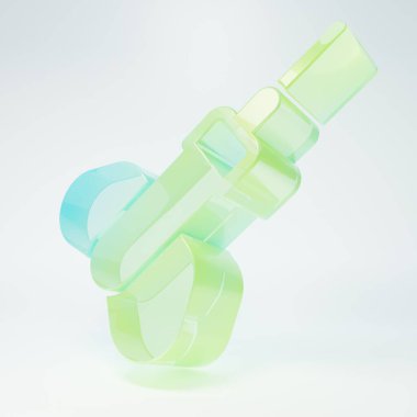 Frosted glass Dart arrow icon isolated on white background. Minimalism concept. 3D render illustration.