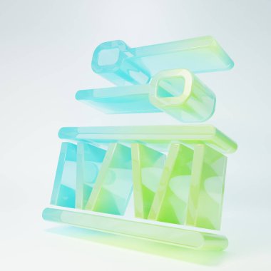 Frosted glass Drum with drum sticks icon isolated on white background. Music sign. Musical instrument symbol. Minimalism concept. 3D render illustration.