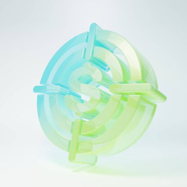 Frosted glass Target with dollar symbol icon isolated on white background. Investment target. Successful business concept. Cash or Money sign. Minimalism concept. 3D render illustration.