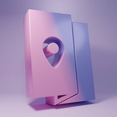 Purple Cover book travel guide icon isolated on purple background. Minimalism concept. 3D render illustration.