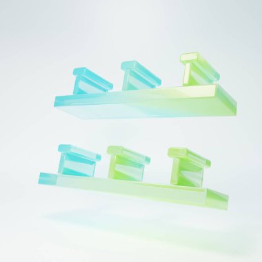 Frosted glass Automatic irrigation sprinklers icon isolated on white background. Watering equipment. Garden element. Spray gun icon. Minimalism concept. 3D render illustration.