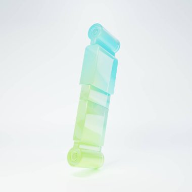 Frosted glass Shock absorber icon isolated on white background. Minimalism concept. 3D render illustration.