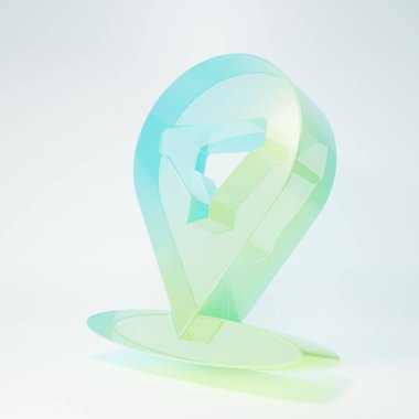 Beyaz arka planda izole edilmiş satıcı huni ikonu olan buzlu cam konumu. Bilgi şablonu. Minimalizm kavramı. 3 Boyutlu resimleme.