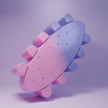 Purple Sea cucumber icon isolated on purple background. Marine food. Minimalism concept. 3D render illustration.