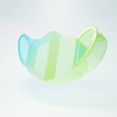 Buzlu cam koruyucu maske ikonu beyaz arka planda izole edilmiş. Minimalizm kavramı. 3 Boyutlu resimleme.