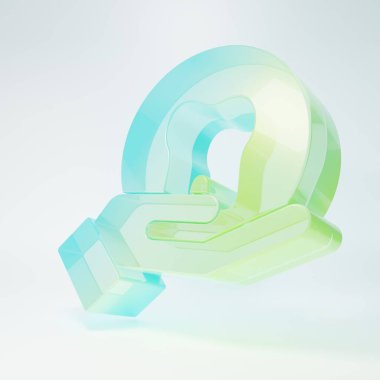 Frosted glass Tooth icon isolated on white background. Tooth symbol for dentistry clinic or dentist medical center and toothpaste package. Minimalism concept. 3D render illustration.