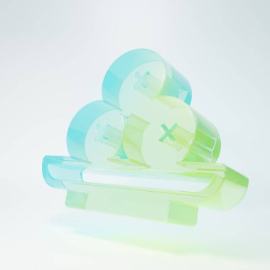 Beyaz arka planda izole edilmiş plaka ikonunda buzlu zeytin. Minimalizm kavramı. 3 Boyutlu resimleme.