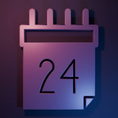 Ukrayna 'nın 24 Ağustos' taki Mor Bağımsızlık Günü kutlamaları mor-mavi arka planda izole edildi. Minimalizm kavramı. 3 Boyutlu resimleme.