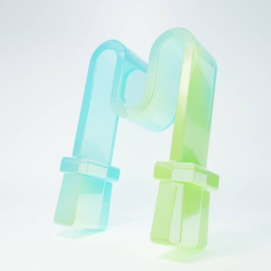 Frosted glass Jump rope icon isolated on white background. Skipping rope. Sport equipment. Minimalism concept. 3D render illustration.