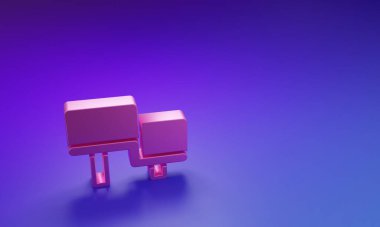Pink Sauna wood bench icon isolated on purple-blue background. Minimalism concept. 3D render illustration.