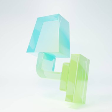 Frosted glass Wall lamp or sconce icon isolated on white background. Wall lamp light. Minimalism concept. 3D render illustration.