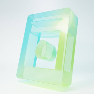 Frosted glass Pack full of seeds of a specific plant icon isolated on white background. Minimalism concept. 3D render illustration.