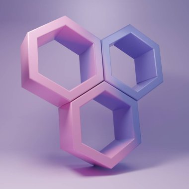 Purple Honeycomb icon isolated on purple background. Honey cells symbol. Sweet natural food. Minimalism concept. 3D render illustration.