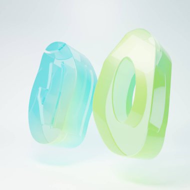 Frosted glass Date fruit icon isolated on white background. Minimalism concept. 3D render illustration.