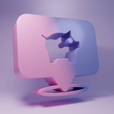 Mor domuz kumbarası ikonu, mor arka planda izole edilmiş. Tasarruf ya da para birikimi, yatırım. Minimalizm kavramı. 3 Boyutlu resimleme.