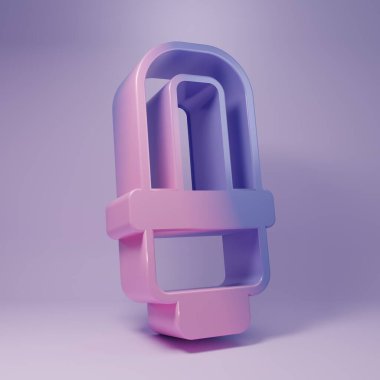 Purple LED light bulb icon isolated on purple background. Economical LED illuminated lightbulb. Save energy lamp. Minimalism concept. 3D render illustration.