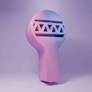 Mor Marakas simgesi, mor arkaplanda izole edilmiş. Meksika müzik enstrümanı. Minimalizm kavramı. 3 Boyutlu resimleme.