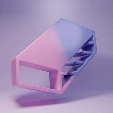 Purple Nail file icon isolated on purple background. Manicure tool. Minimalism concept. 3D render illustration.