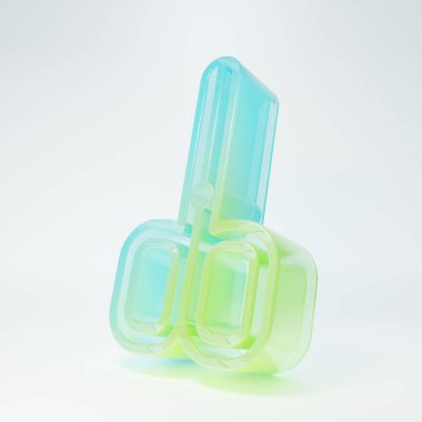 Beyaz zemin üzerinde izole edilmiş buzlu cam çivi makas ikonu. Manikür ve pedikür makası. Minimalizm kavramı. 3 Boyutlu resimleme.