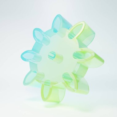 Frosted glass Set of false nails for manicure icon isolated on white background. Varnish color palette for nail extension. Artificial nails. Minimalism concept. 3D render illustration.