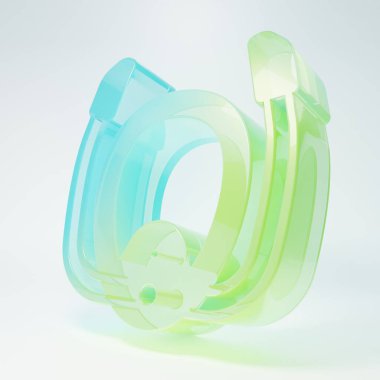 Beyaz arka planda izole edilmiş şnorkel ikonlu buzlu cam dalış maskesi. Olağanüstü bir spor. Su altı ekipmanları. Minimalizm kavramı. 3 Boyutlu resimleme.