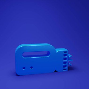 Blue Flashlight for diver icon isolated on blue background. Diving underwater equipment. Minimalism concept. 3D render illustration.